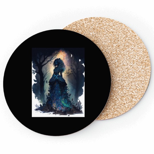 Black Nature Goddess - African American, Woodland Coasters