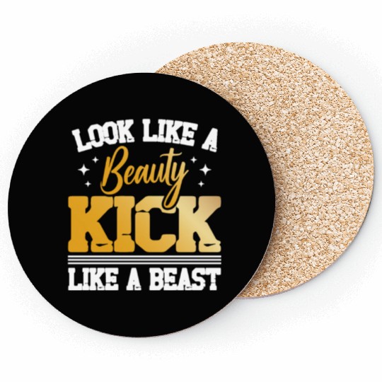 Looks Like A Beauty Kick Like A Beast Karate Lover Coasters