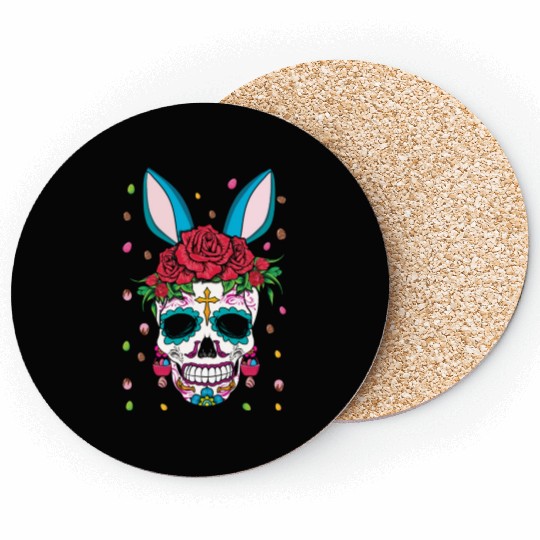 Happy Easter Sunday Dia De Los Muertos Coasters