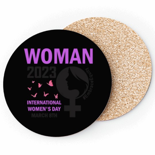International Women's Day Embrace Equity 8 March Coasters