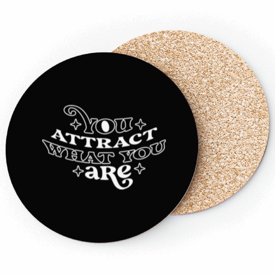 Law of Attraction Typography Manifest Quote Coasters