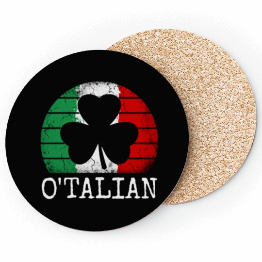 O'talian St. Patrick Italian Pride Italy Flag Coasters