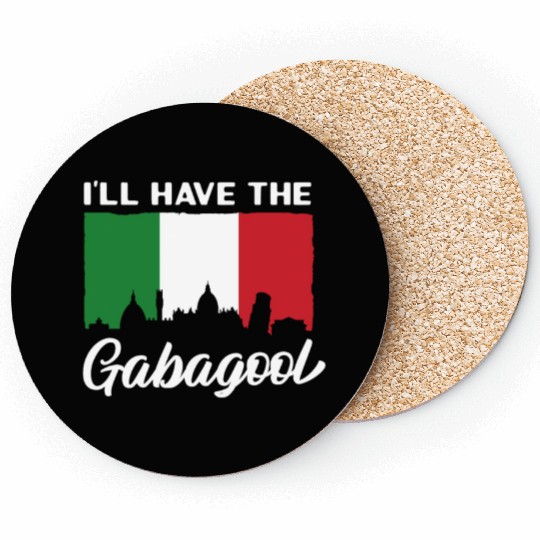 I'll Have The Gabagool Italian Pride Italy Flag Coasters