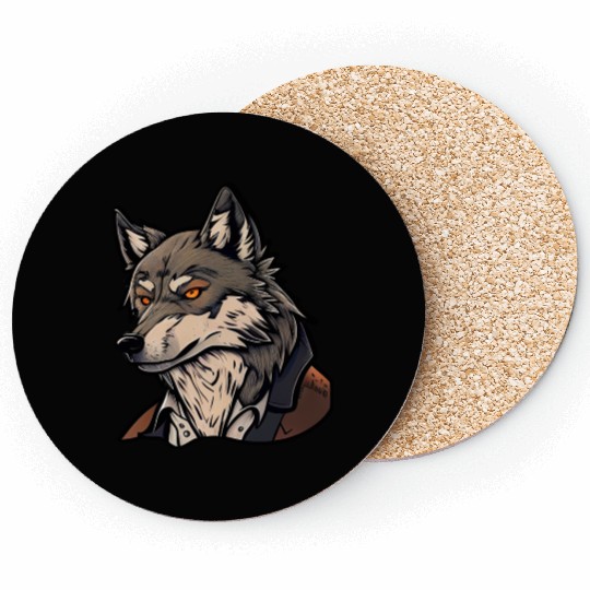 Suited Wolf Coasters