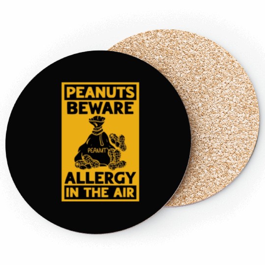 Peanuts Beware Allergy In The Air Peanut Allergic Coasters