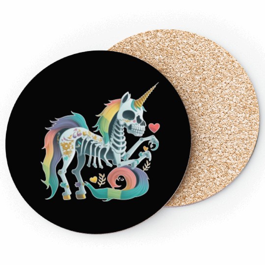 Unicorn Skeleton Coasters