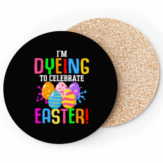 Easter Colorful Egg Dye Rabbit Egg Hunt Coasters