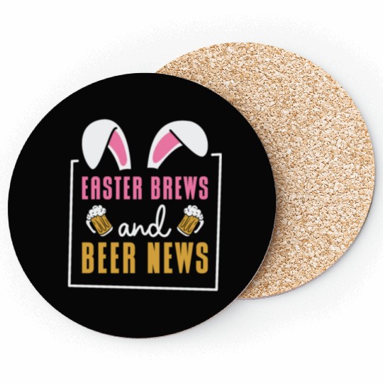 Easter Bunnies Beer Drinking Holiday Rabbit Coasters