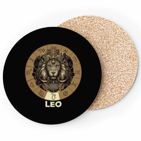 Lion Head Zodiac Leo Astrology Lion Horoscope Star Coasters