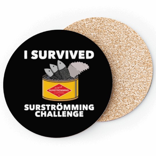 I Survived Surstromming Swedish Food Surstrommings Coasters