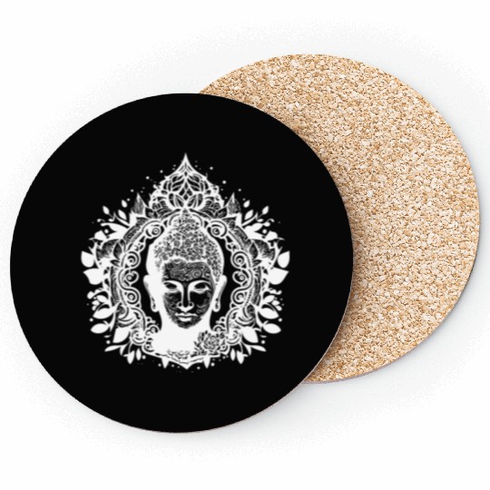 Meditating Buddha Lotus Spirit Portrait Coasters