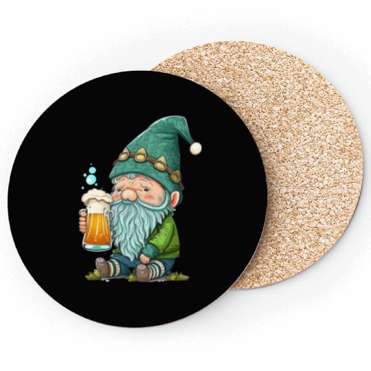 Gnome Drinks Beer Happy St Patricks Day Coasters