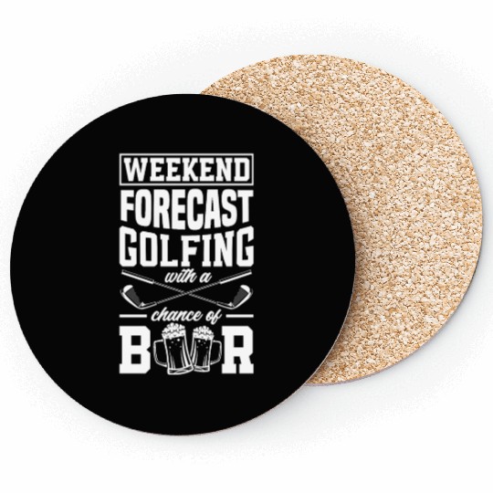 Golf Weekend Beer Drinking Golf Playing Coasters