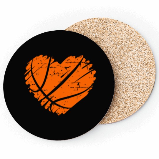 I Love Basketball with Heart Shape Coasters