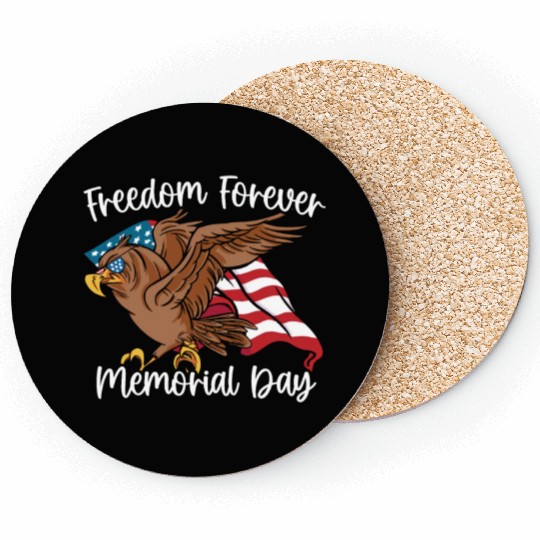 Patriotic Veteran USA Flag American Memorial Day Coasters