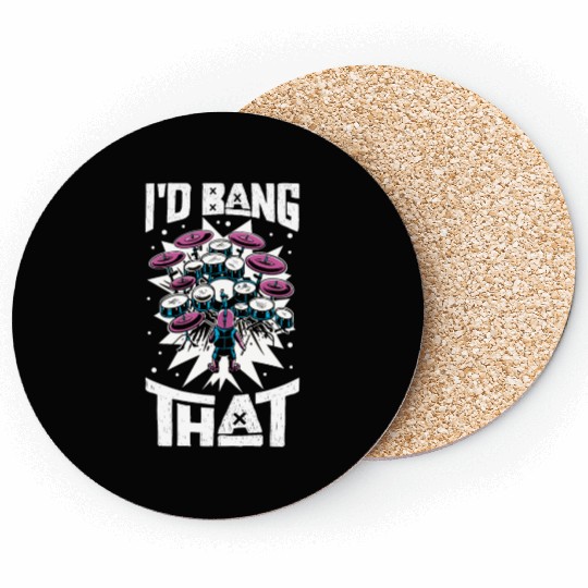 Drummer Drums Music Drum Set Drumming Coasters