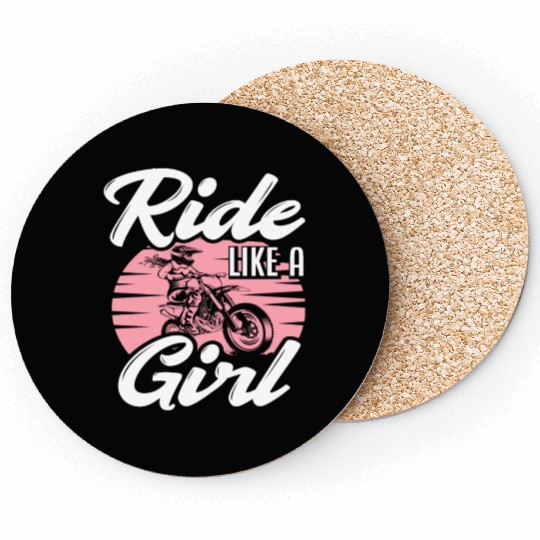 Motocross Women Girls Hobby Motorsport Coasters