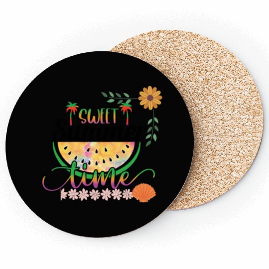 Cute summer design printed Sweet summer time Coasters
