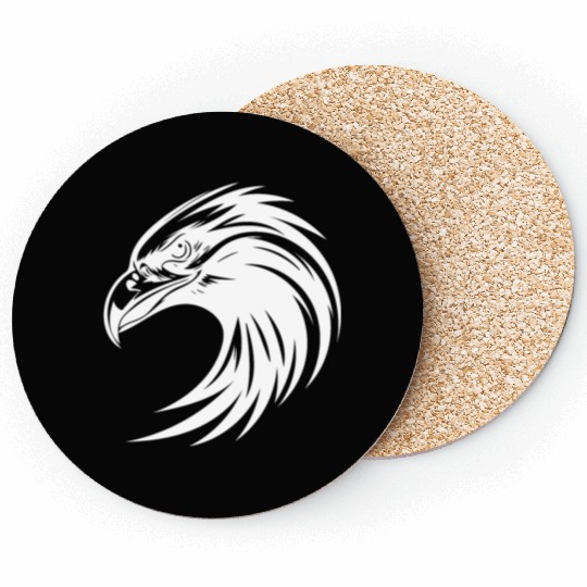 Elegant Tribal Eagle Logo In Tattoo Style Coasters