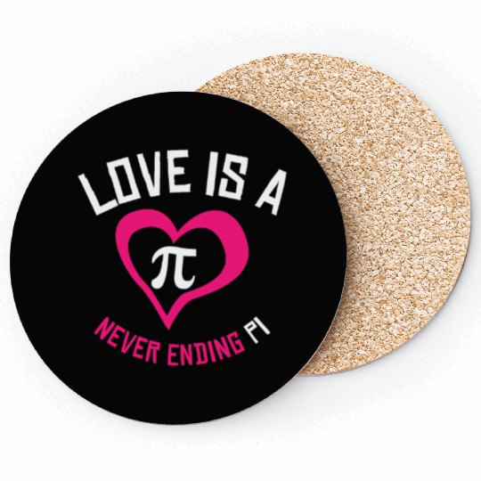 Pi Day Love Pi Symbol Mathematics Number Coasters