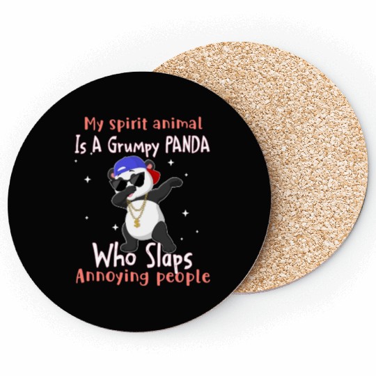 Grumpy Panda Who Slaps Annoying People Coasters