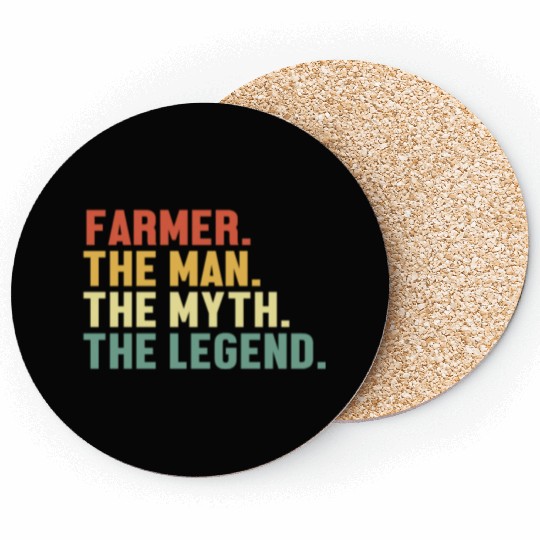Farmer Man Myth Legend Agribusiness Agriculture Coasters
