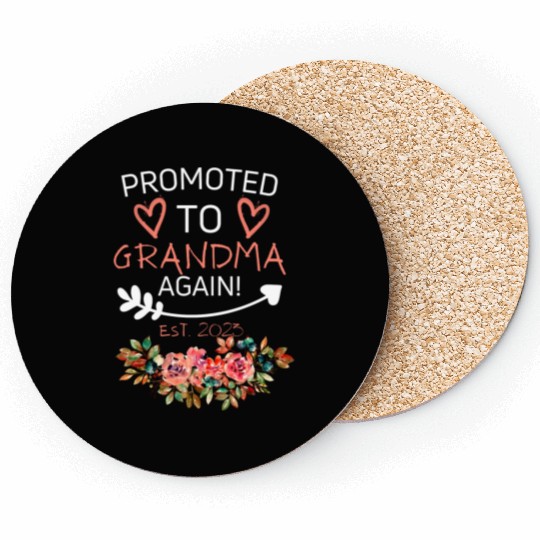 Promoted To Grandma Again New Nana Granny Mothers Coasters