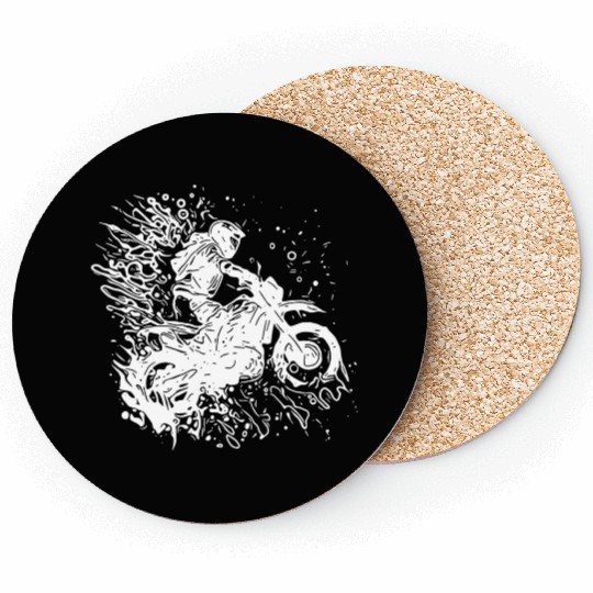 Motorcycle Tattoo Splash Racing Style Coasters