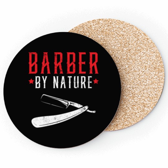 Barber By Nature Haircut Barbershop Hairstylist Coasters