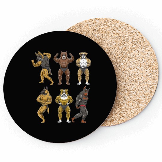 Dog Fitness Gym Motivation Bodybuilding Coasters
