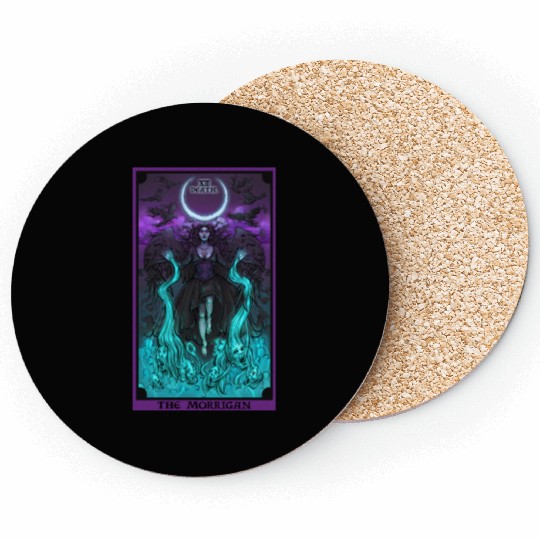 The Goddess Morrigan in Death Tarot Card Coasters