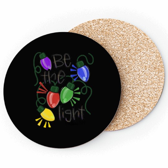 Be The Light Christmas Coasters