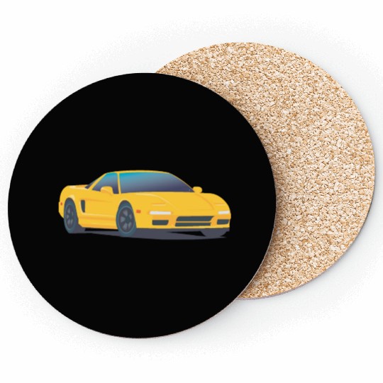 Yellow super car Coasters