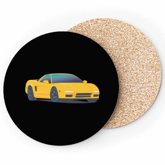 Yellow super car Coasters