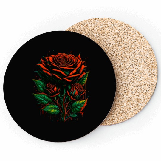 Red rose Coasters