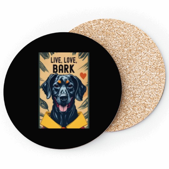 Live, Love, Bark Retro Style Coasters