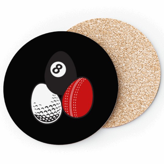 Cue Sports Billiards Cricket Golf Easter Egg Balls Coasters