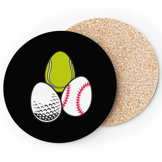 Sports Easter Egg Tennis Athletic Baseball Game Coasters