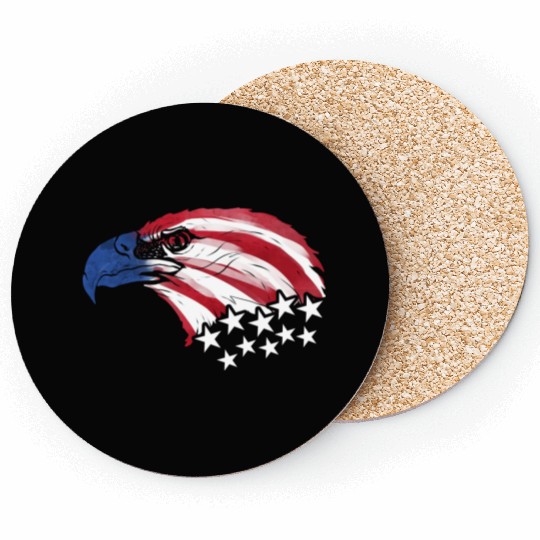 Bald Eagle Us Flag Colors Coasters