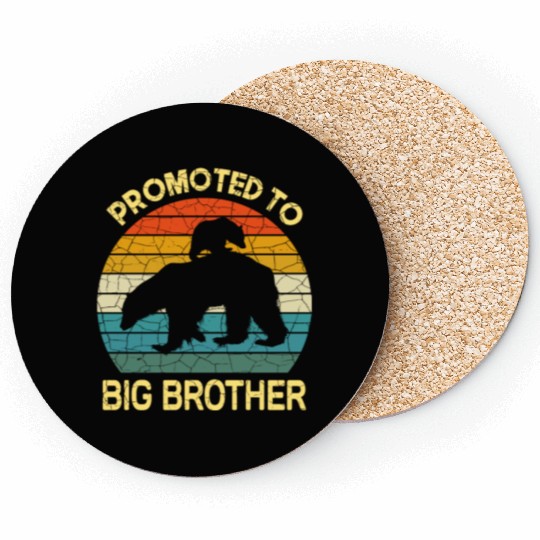 Promoted to big brother Bear Gift, baby birthday Coasters
