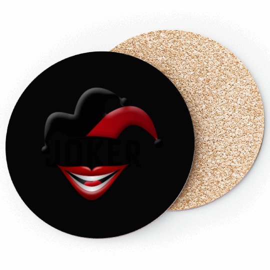 Joker in Red and Black Coasters