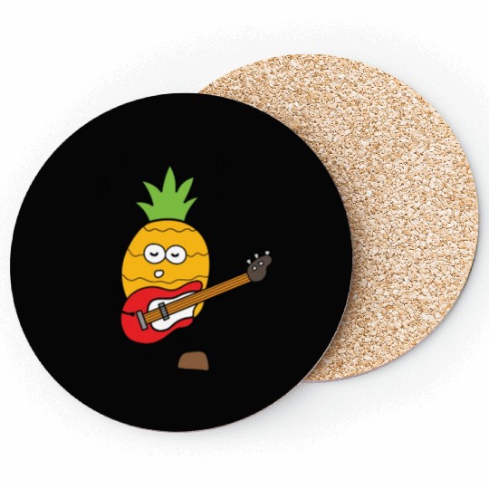 Funny Pineapple Playing Guitar Coasters