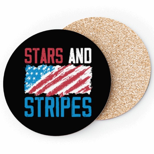 Stars And Stripes America USA Flag 4th Of July Coasters