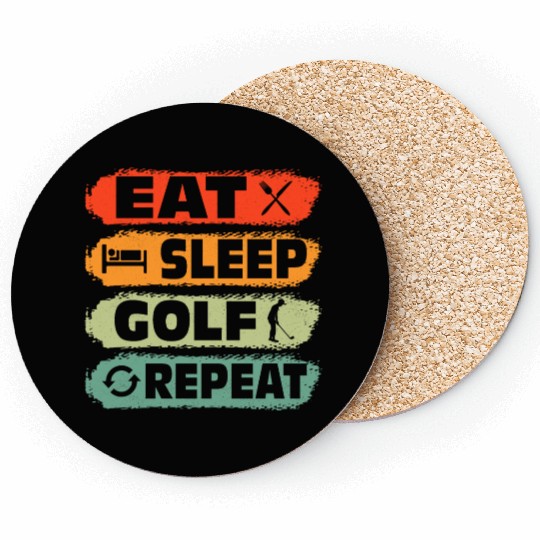 Eat Sleep Golf Repeat Par Coasters Golfing