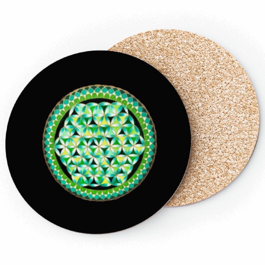 Spring mandala copy Coasters