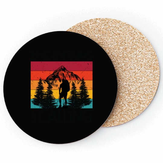 The Mountains Are Calling Outdoor Mountain Hiking Coasters