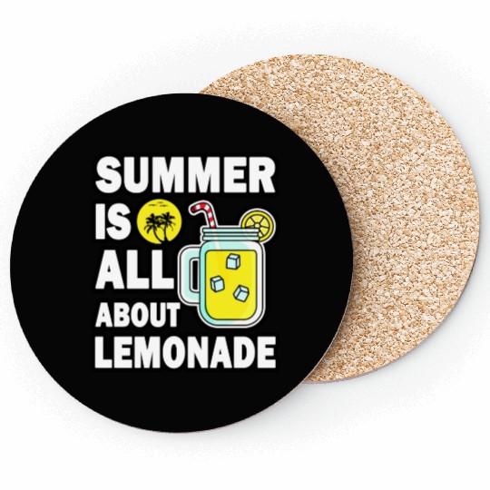 Lemonade Lover Summer Quote Coasters