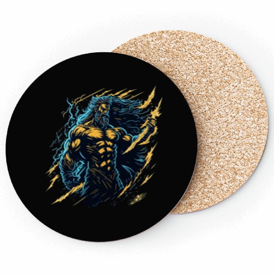Zeus God of thunder and lightning Coasters