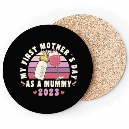 Mother's Day First Mother's Day 2023 Retro Vintage Coasters
