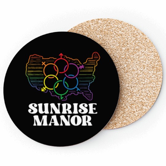 Sunrise Manor Pride Flag Pride Month LGBTQ Flag Coasters